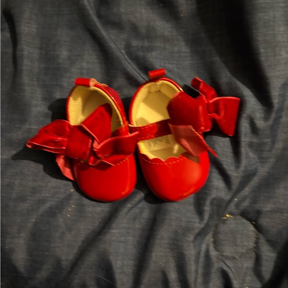 Red Baby Shoes with Bows
